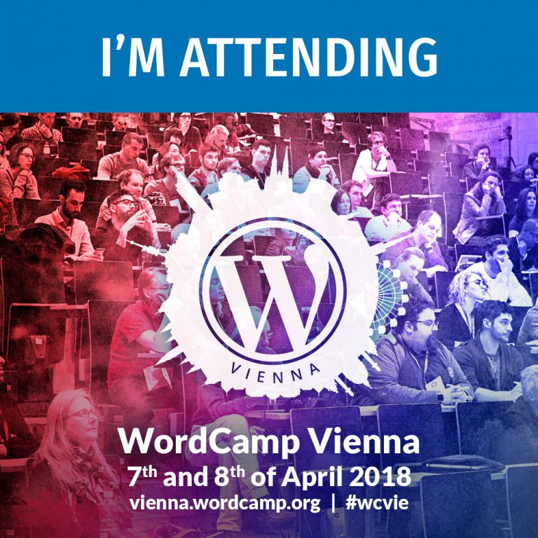 "I'm attending WordCamp Vienna 2018" Badge
